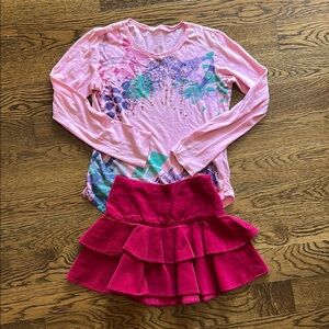 Polo by Ralph Lauren Pink Ruffled Skirt with Layered Tiers